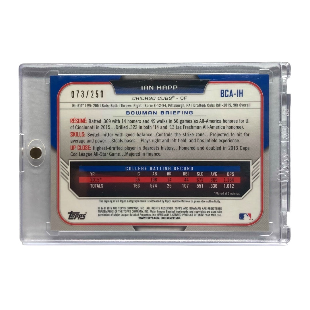 TOPPS MLBカード BOWMAN CHROME 1ST IAN HAPP CUBS 073/250 #BCA-IH 中古 IT2