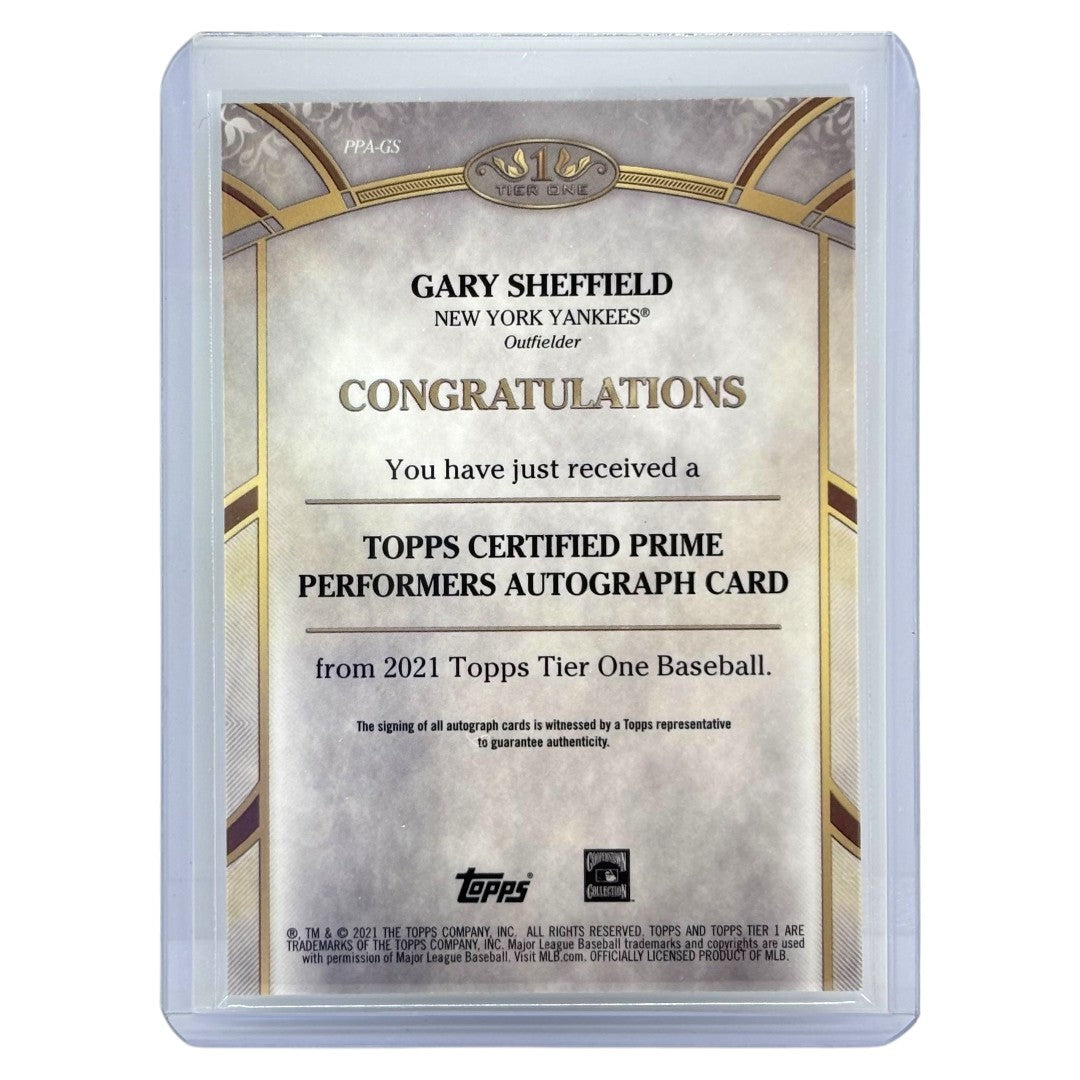 TOPPS MLBカード TIER ONE GARY SHEFFIELD NEW YORK YANKEES /25 #PPA-GS 中古 IT1
