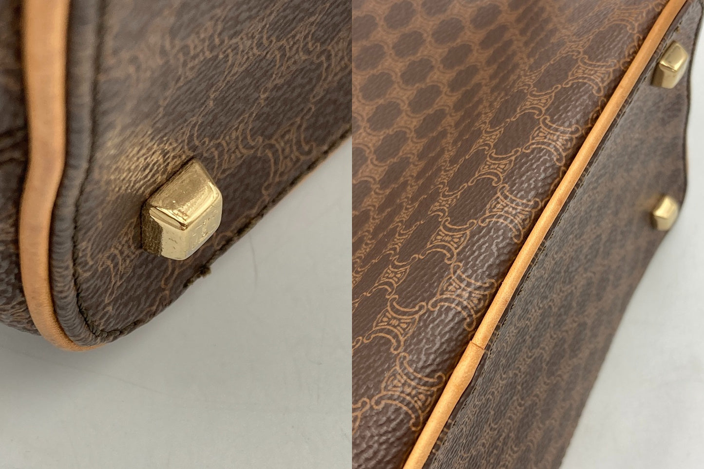 CELINE セリーヌ マカダム ワンショルダー ハンドバッグ 中古 D4