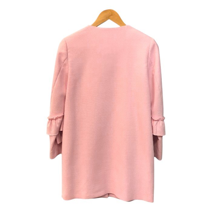 blugirl ブルーガール スプリングコート レディース フリル ビジュー ミドル丈 ピンク 42サイズ LD0224103 中古 T1