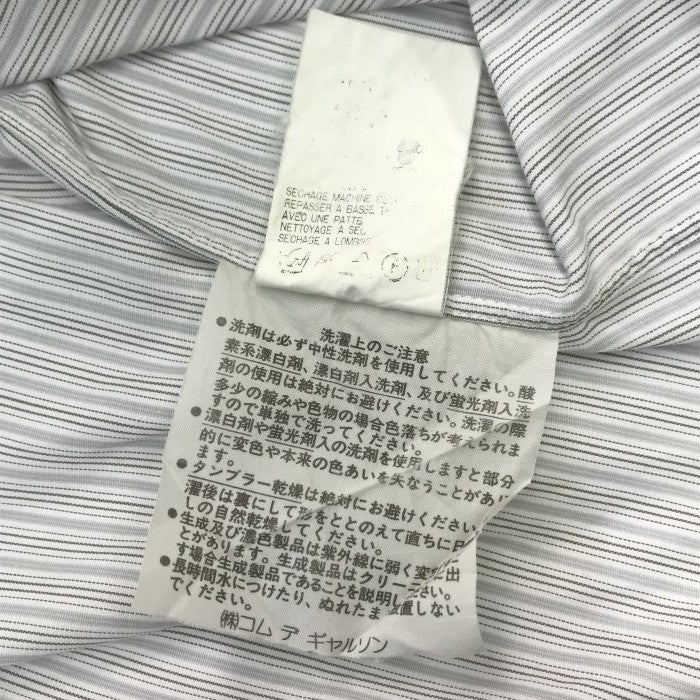 COMME des GARCONS HOMME コムデギャルソンオム シャツ メンズ 長袖 コットン ストライプ ホワイト/グレー HB-050520 中古 T1