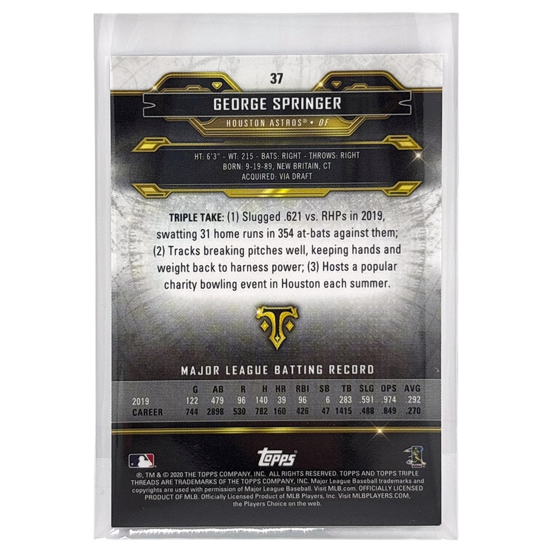TOPPS MLBカード TRIPLE THREADS GEORGE SPRINGER HOUSTON ASTROS /299 #37 中古 IT1