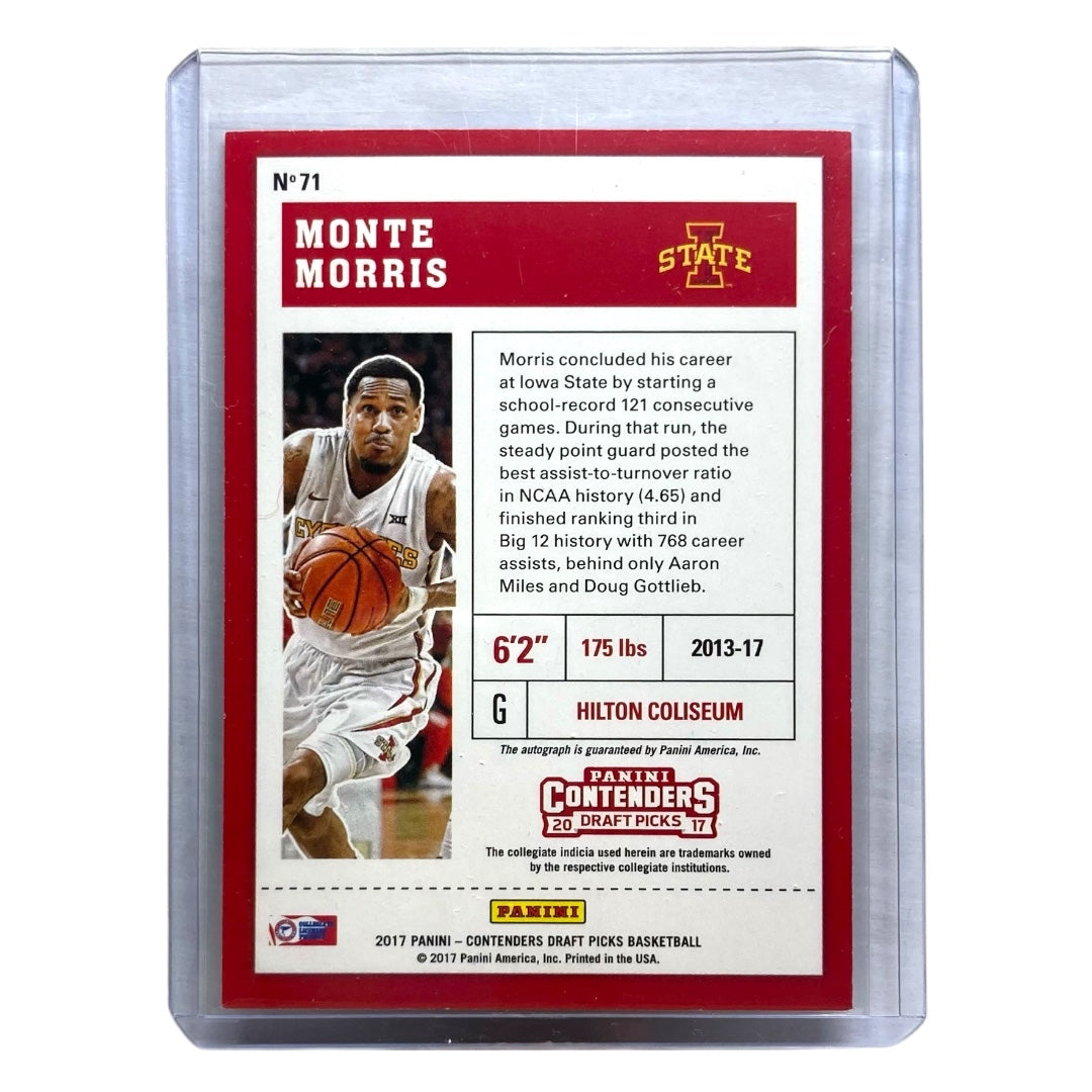 PANINI NBAカード CONTENDERS DRAFT PICKS MONTE MORRIS IOWA STATE CYCLONES #71 中古 IT2