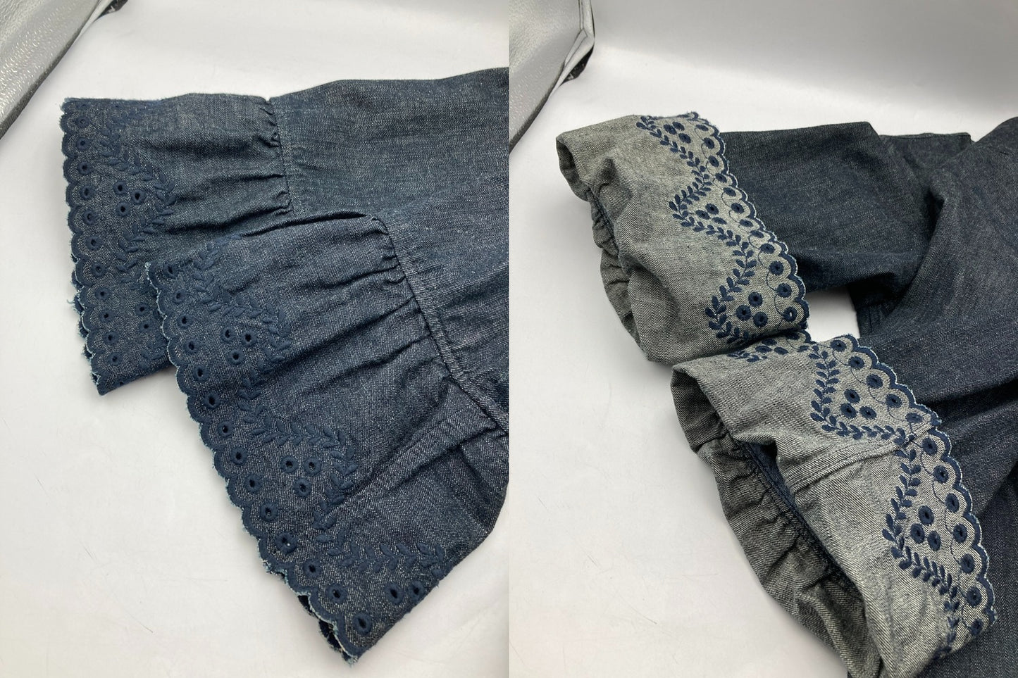 45R フォーティーファイブアール 麦比古デニムのレフアブラウス(インディゴ濃) 中古 D4