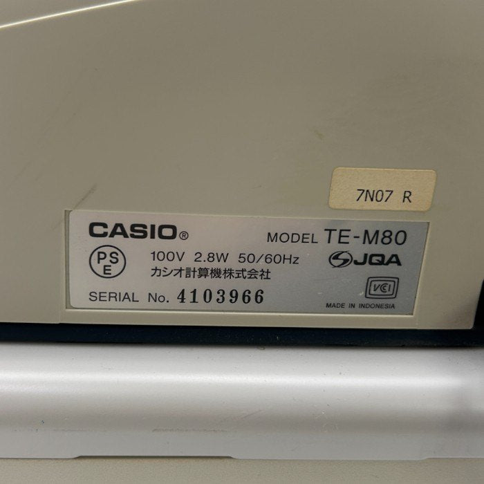 CASIO 電子レジスター TE-M80 グレー カシオ レジ お店 電卓 中古 W4