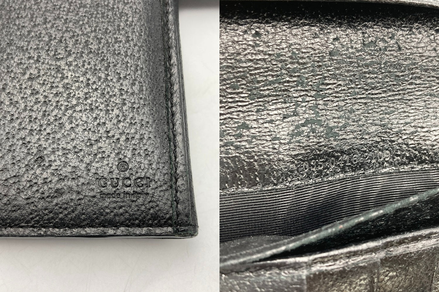 GUCCI グッチ キャンバスレザー Wホック 2つ折り長財布 035 0416 2109 中古 D4