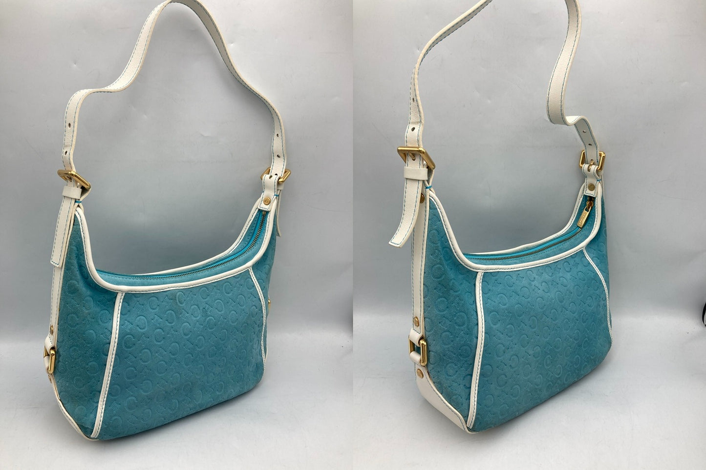 CELINE セリーヌ Cマカダム スエード ショルダーバッグ 中古 D4