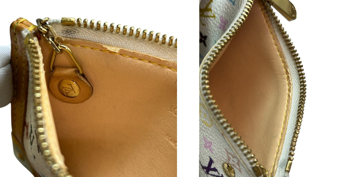 ルイ ヴィトン LOUIS VUITTON モノグラム マルチカラー ポシェット クレ キーチェーン付 コインケース 小銭入れ ブロン M92655 中古 W4