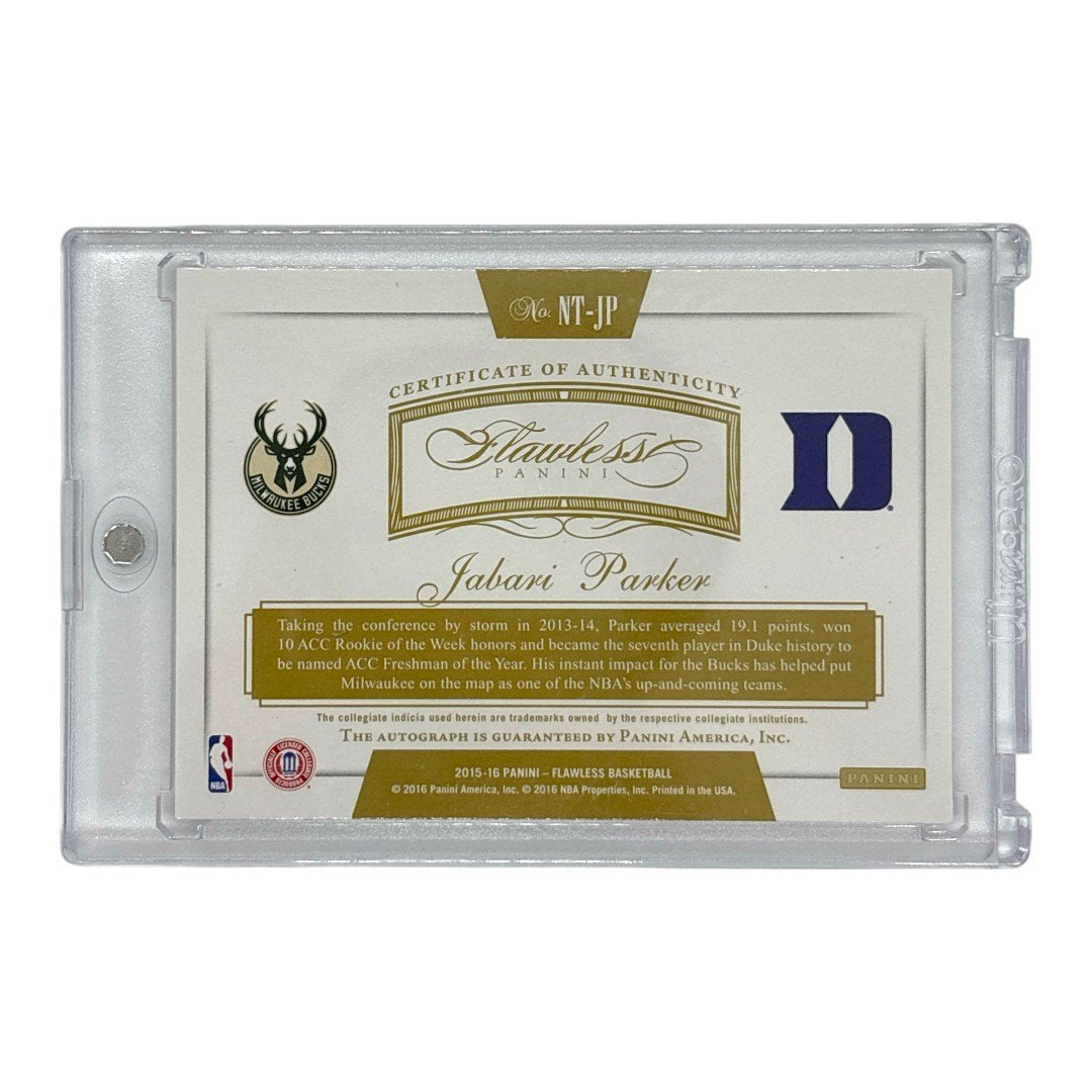 PANINI NBAカード FLAWLESS NOW & THEN JABARI PARKER BUCKS DUKE 05/10 #NT-JP 中古 IT1