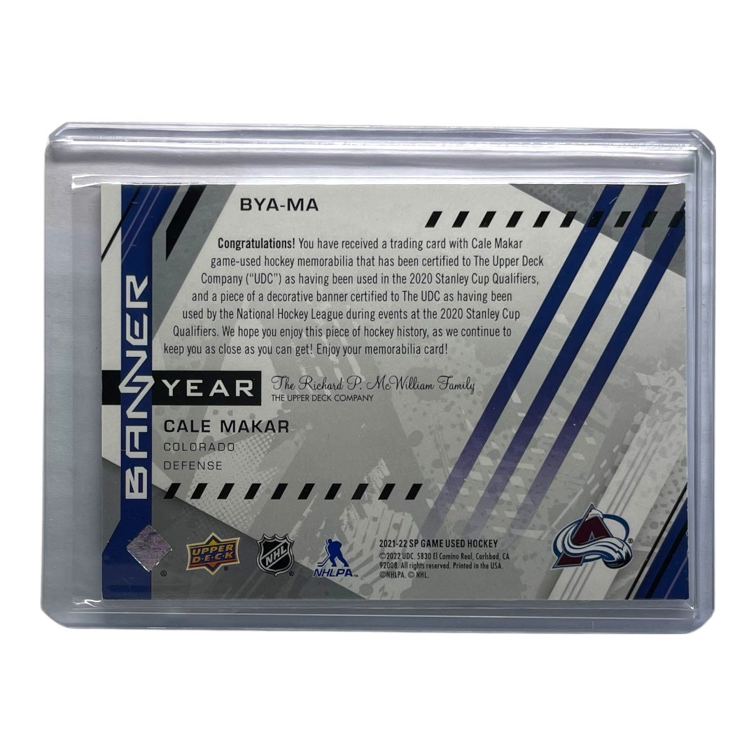 UPPER DECK NHLカード SP GAME USED CALE MAKAR COLORADO AVALANCHE #BYA-MA 中古 IT2