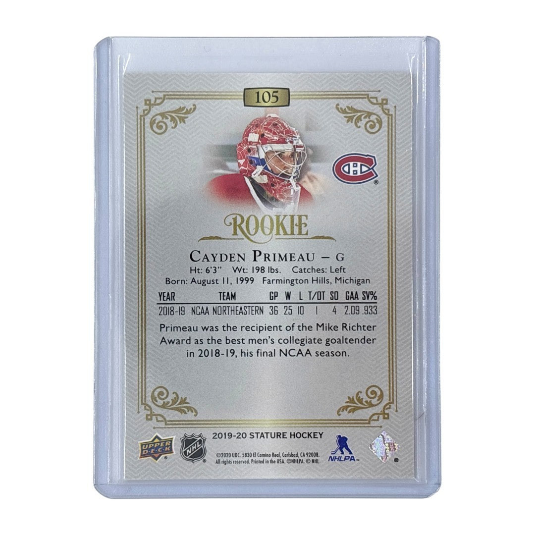 UPPER DECK NHLカード STATURE CAYDEN PRIMEAU CANADIENS 34/75 #105 中古 IT1