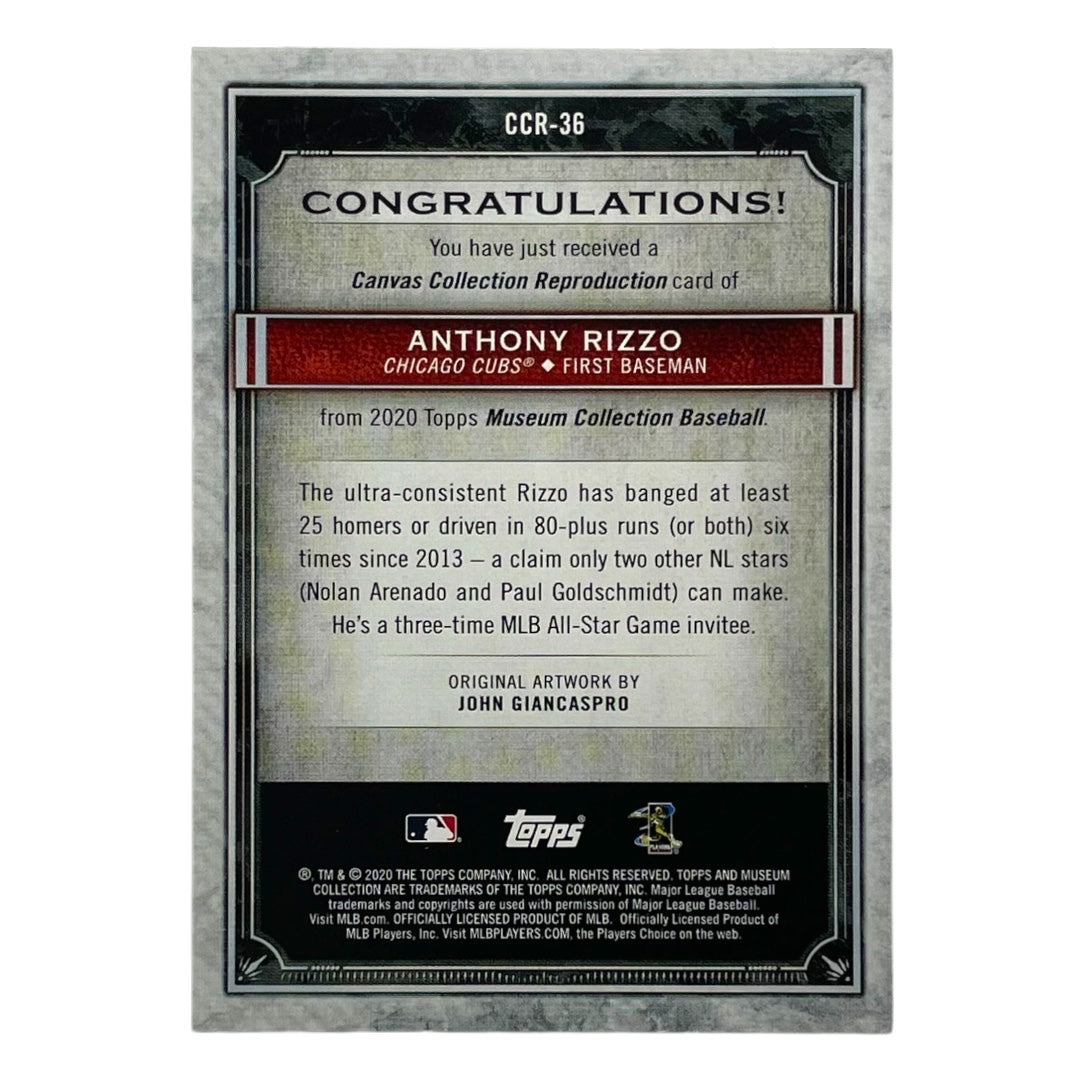 TOPPS MLBカード MUSEUM COLLECTION ANTHONY RIZZO CHICAGO CUBS #CCR-36 中古 IT2