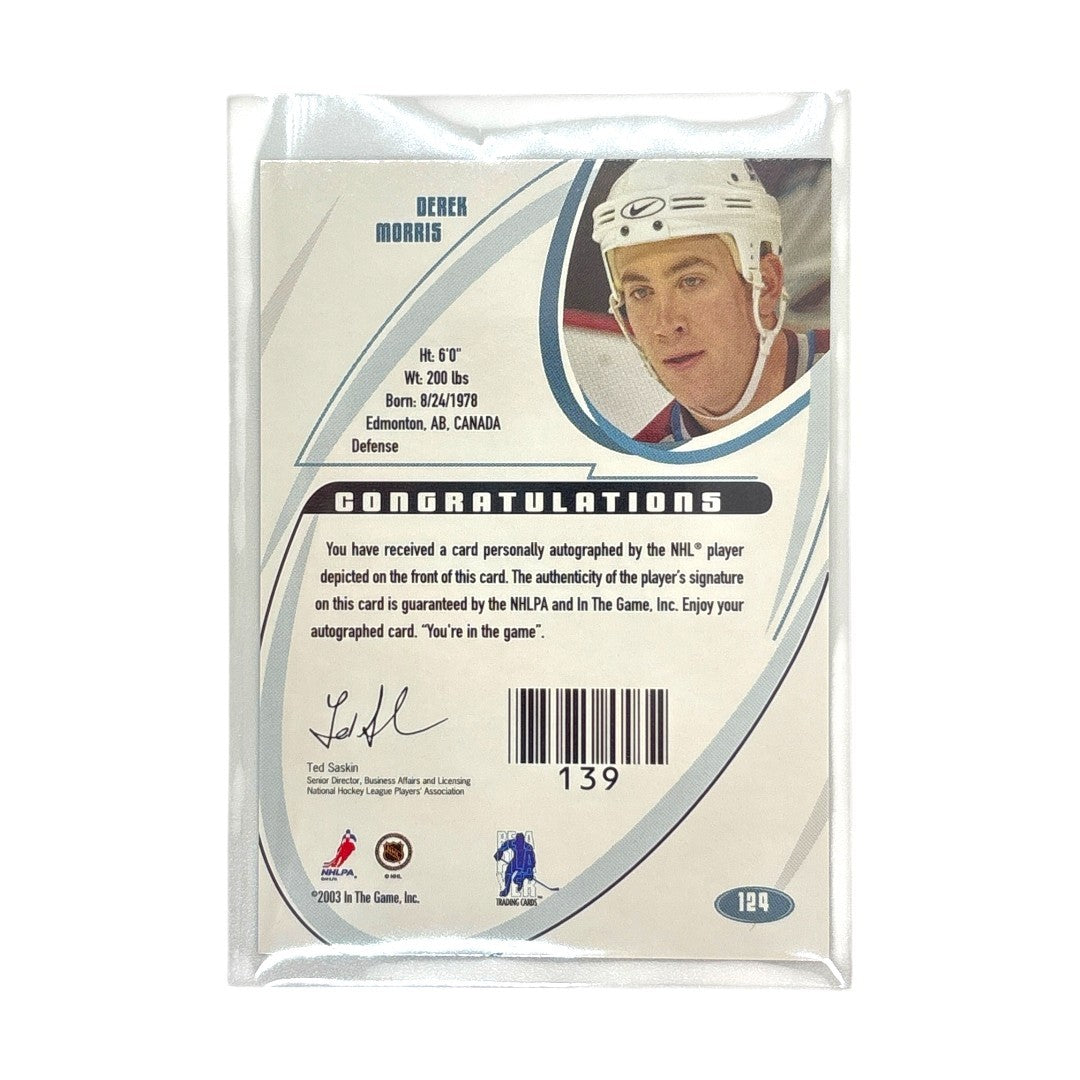 In The Game NHLカード 2002-03 SIGNATURE BE A PLAYER DEREK MORRIS COLORADO AVALANCHE #124 中古 IT1