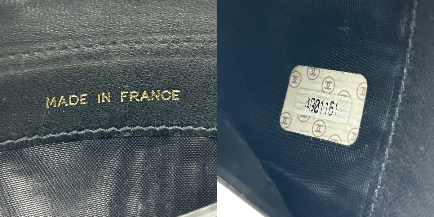 CHANEL シャネル エナメル ココマーク 財布 ブランド レディース コンパクト ブラック 中古 W4