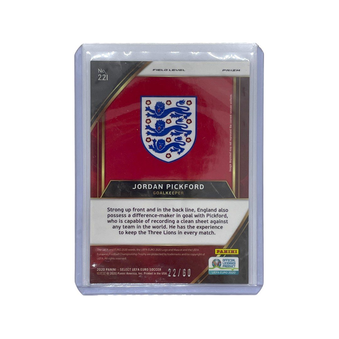 PANINI サッカーカード SELECT UEFA EURO PRIZM FIELD LEVEL JORDAN PICKFORD ENGLAND 22/60 #221 中古 IT1