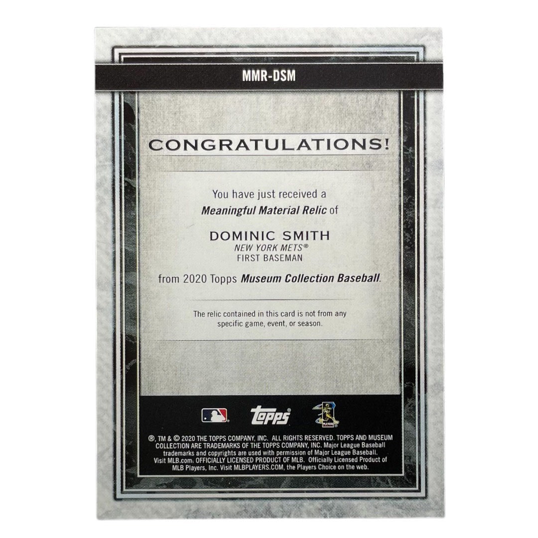 TOPPS MLBカード MUSEUM COLLECTION DOMINIC SMITH NEW YORK METS /50 #MMR-DSM 中古 IT2