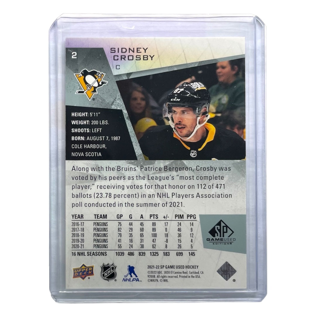 UPPER DECK NHLカード SP GAME USED SIDNEY CROSBY PITTSBURGH PENGUINS /87 #2 中古 IT2