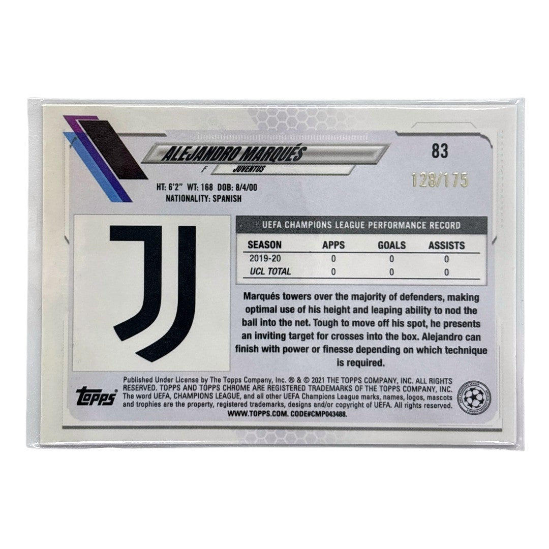 TOPPS サッカーカード CHROME ALEJANDRO MARQUES JUVENTUS /175 #83 中古 IT1