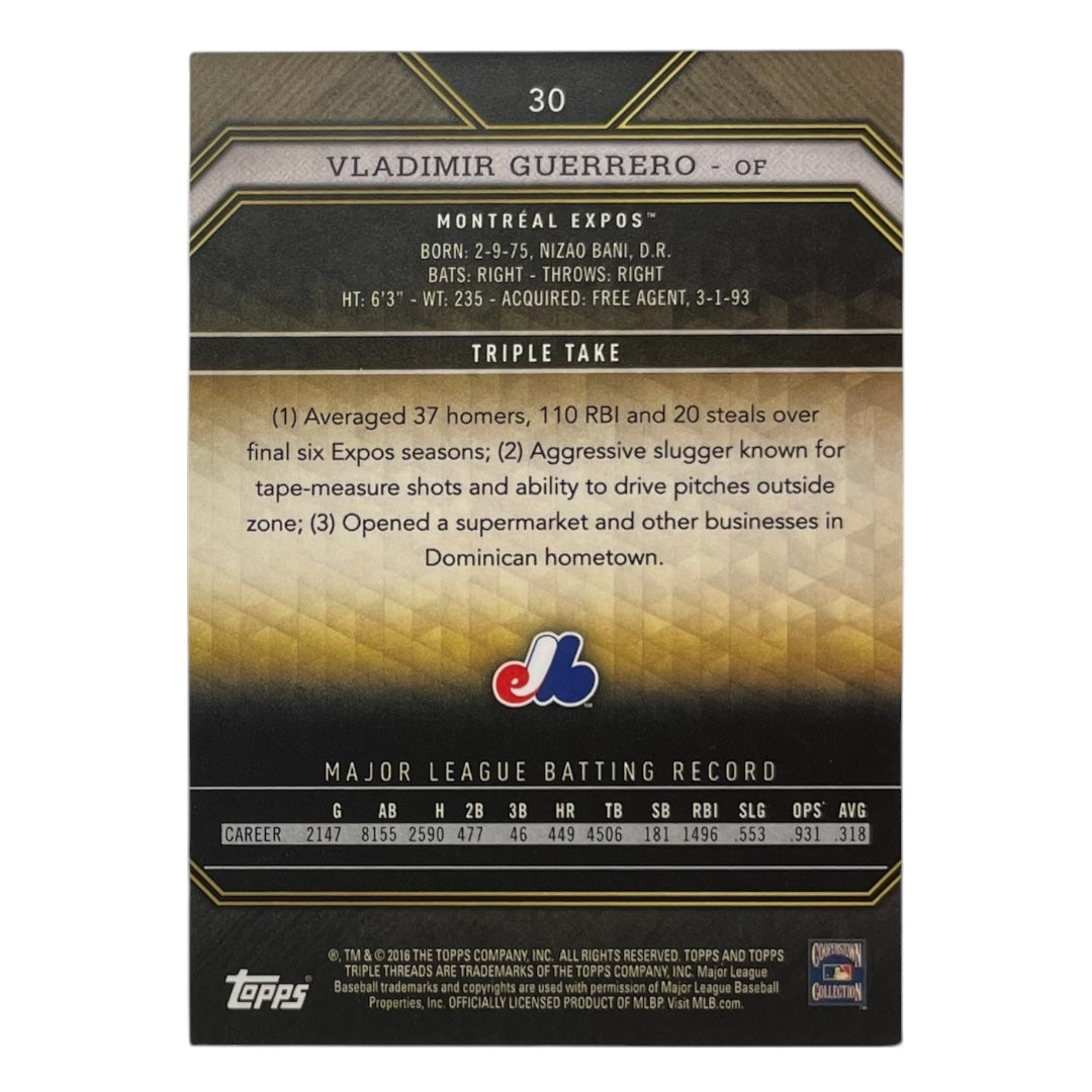TOPPS MLBカード TRIPLE THREADS VLADIMIR GUERRERO MONTREAL EXPOS /99 #30 中古 IT2