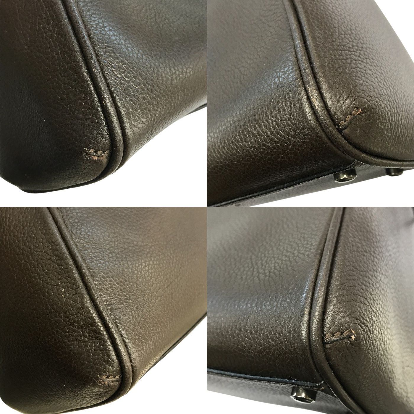 CARTIER カルティエ マルチェロ ドゥ ハンドバッグ レディース レザー 2way ショルダーバッグ パンチングロゴ ダークブラウン 中古 T1