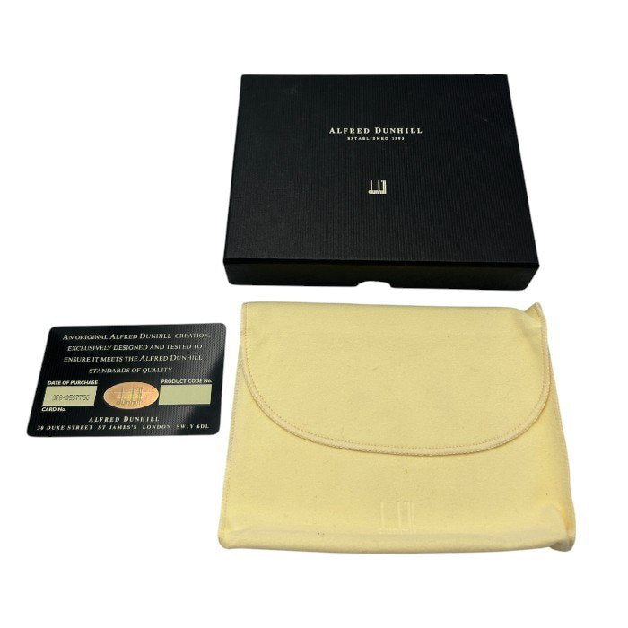 dunhill ダンヒル 財布 メンズ 2つ折り レザー ブラック 本革 ブランド ミニ コンパクト 小銭入れ カード入れ 中古 W4