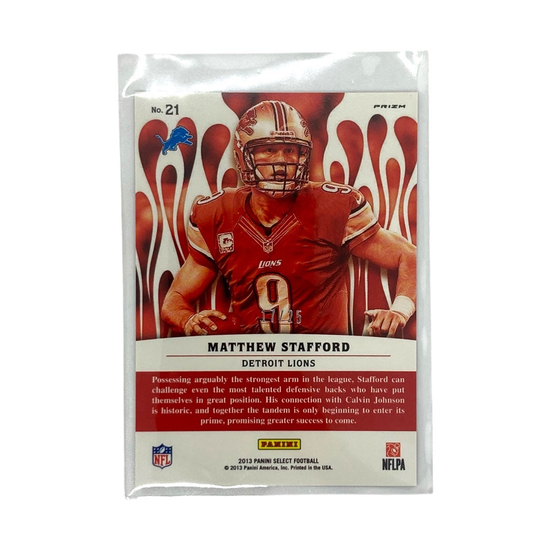 PANINI NFLカード SELECT PRIZM MATTHEW STAFFORD DETROIT LIONS 17/25 #21 中古 IT2