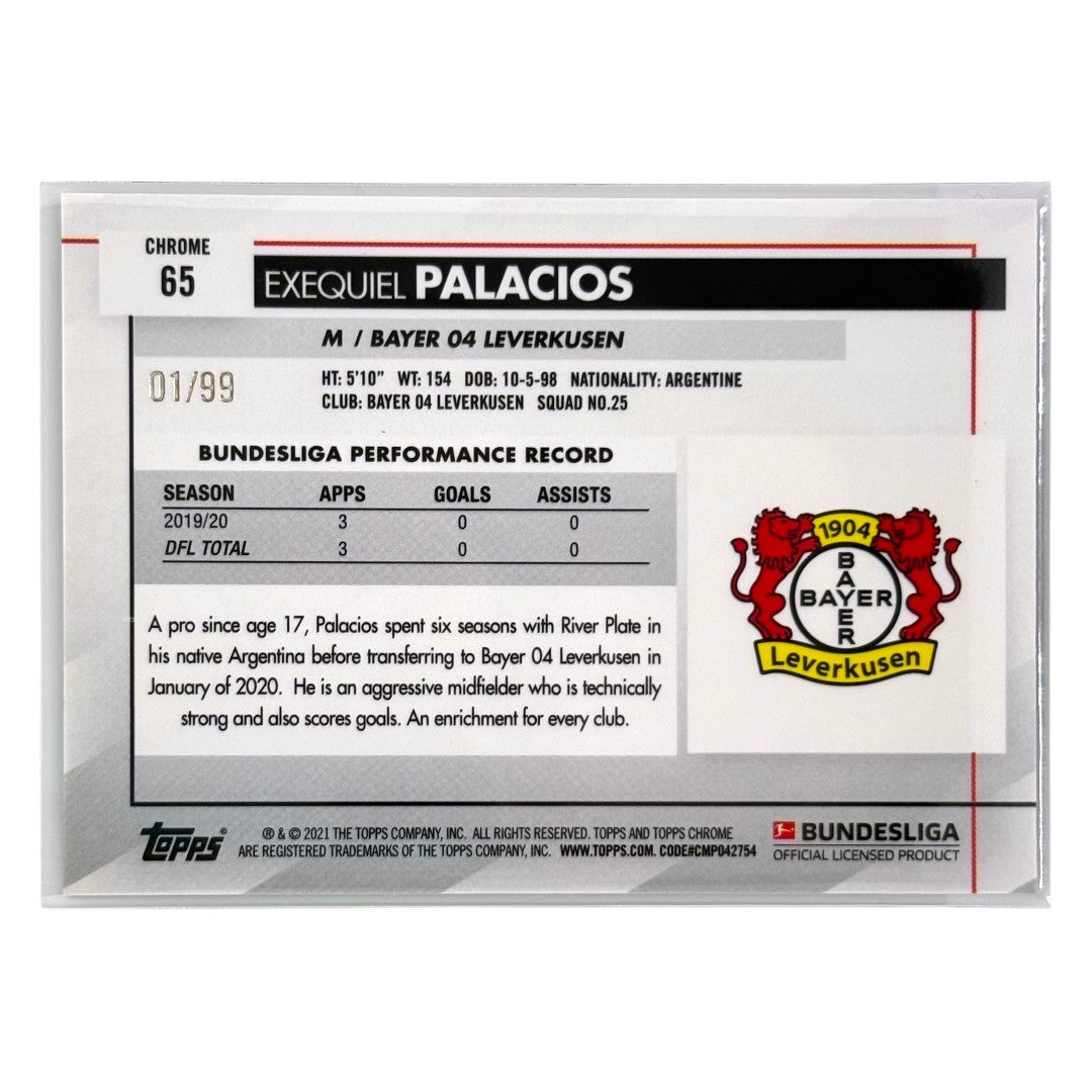 TOPPS サッカーカード CHROME EXEQUIEL PALACIOS BAYER 04 LEVERKUSEN /99 #65 中古 IT1