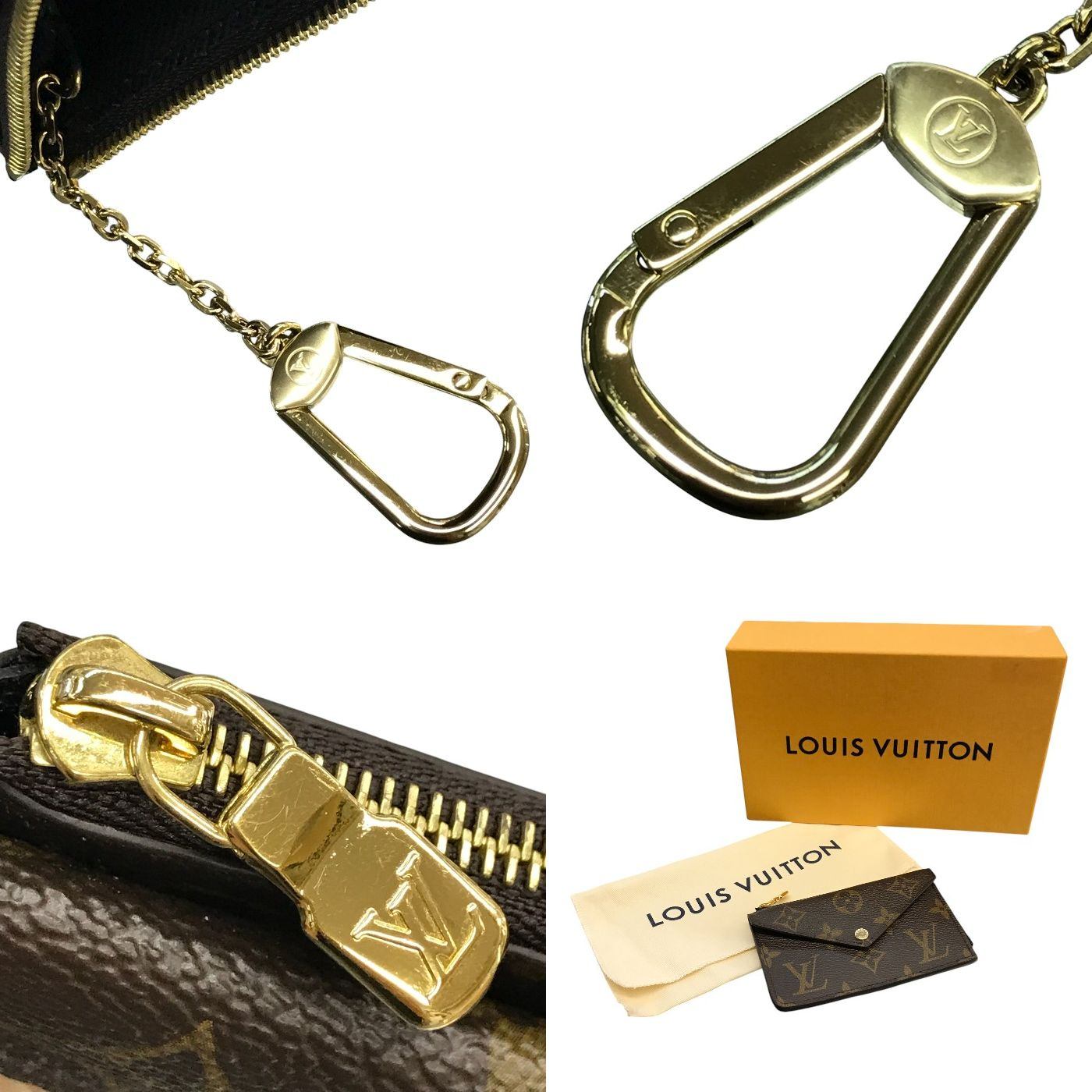 LOUIS VUITTON ルイヴィトン モノグラム ポルトカルトレクトヴェルソ コインケース ユニセックス キーリング カードケース ブラウン M69431 中古 T1