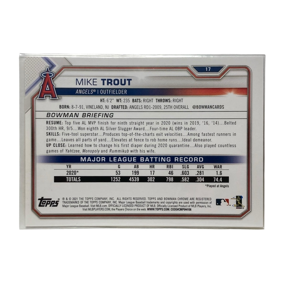 TOPPS MLBカード BOWMAN CHROME MIKE TROUT ANGELS 71/75 #17 中古 IT2