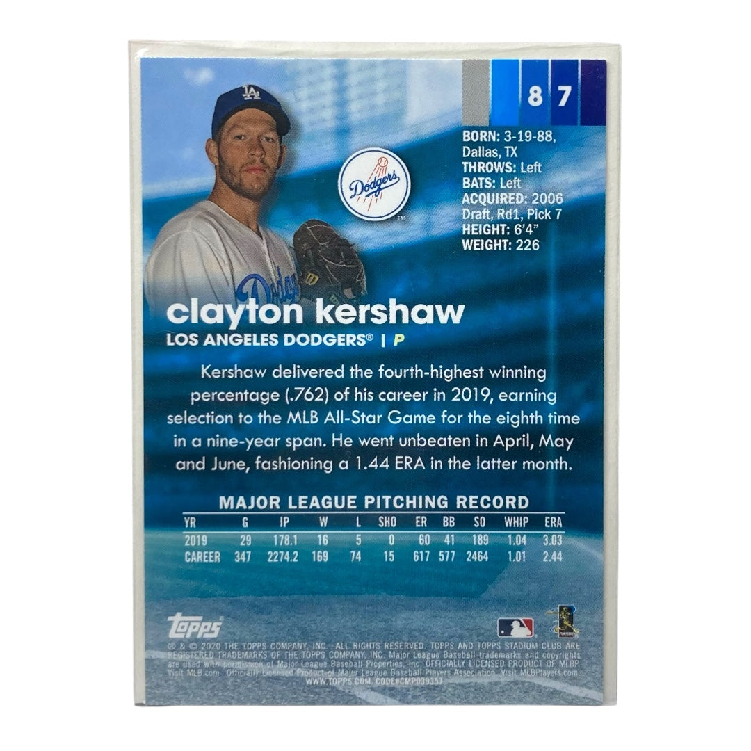TOPPS MLBカード STADIUM CLUB CLAYTON KERSHAW DODGERS #87 中古 IT2