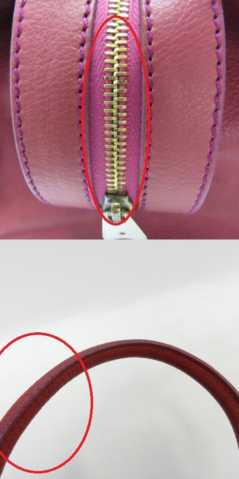 CELINE レザー リング ハンド バッグ 中古 1