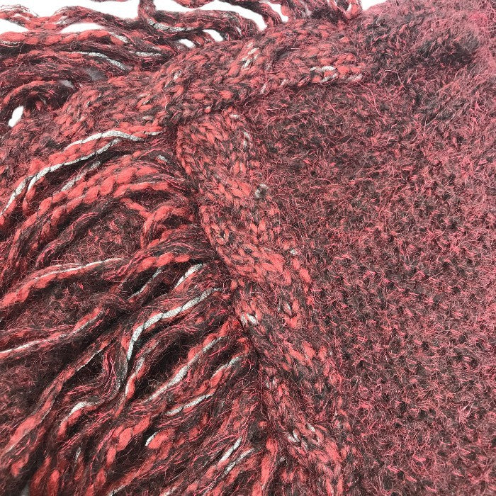 DIESEL ディーゼル フリンジ モヘヤニット チュニックワンピース レディース 秋冬 フリンジ モヘヤニット ダークレッド XS 中古 1