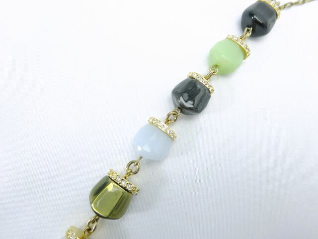 SWAROVSKI/スワロフスキー ネックレス 中古 ロングトップで印象的な胸元に♪ ゴールド×ブラック×グリーン