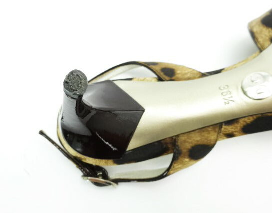 ドルチェ&ガッバーナ バックストラップ サンダル 約23-23.5cm 中古 DOLCE&GABBANA 人気のレオパード柄のかわいいサンダルです♪