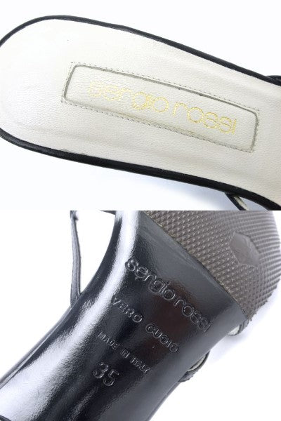 Sergio Rossi/セルジオロッシ ミュール 35 約22.5cm 中古 様々なスタイルに合わせやすいレザーのミュールです♪