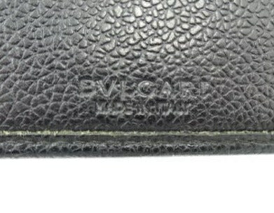 BVLGARI ブルガリ ロゴ ボタン 二つ折り 長財布 中古 メンズ ブランド ブラック 黒 レザー レッド 赤