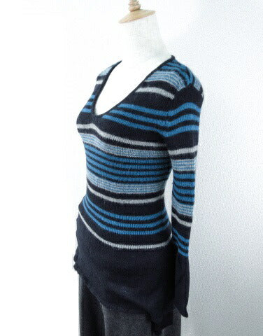 BURBERRY/バーバリー ロンドン ボーダー ニットトップス中古 かわいいボーダーワンピ♪体のラインもきれいに見えそう☆