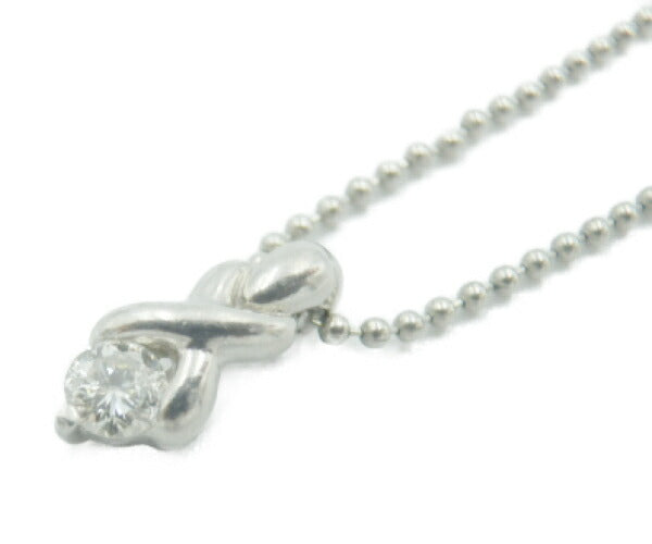 ダイヤモンド 0.10ct Pt850 デザイン ネックレス 中古 プラチナ ペンダント ジュエリー おしゃれ アクセサリー