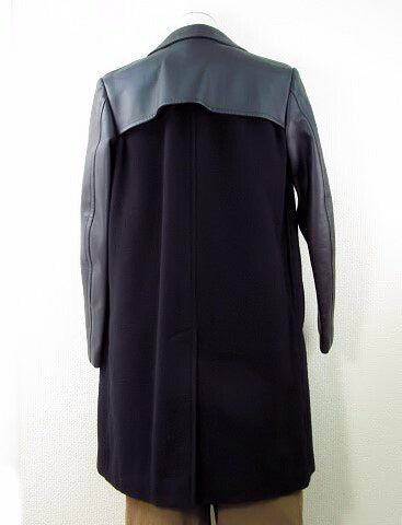 【】COMME DE GARCONS/コムデギャルソン レザー&ウール メンズ チェスターコート【中古】 フェイクレザーとウールのコントラストのコートです☆