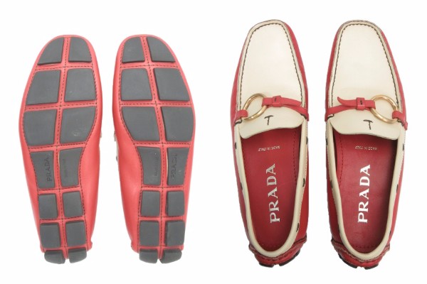 PRADA/プラダ レザー リングスリッポン中古 シンプルデザインにリングが印象的☆