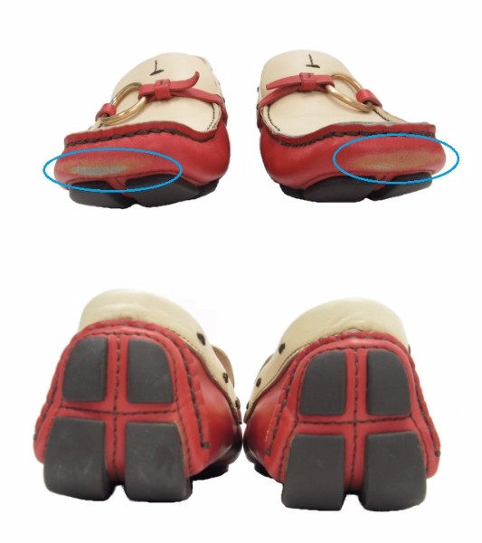 PRADA/プラダ レザー リングスリッポン中古 シンプルデザインにリングが印象的☆