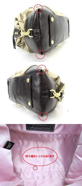 COACH/コーチ アシュレイスペクテータ シグネチャー サッチェル ハンドバッグ中古 使い勝手のよいレザー感を増したシグネチャーハンドバッグ♪