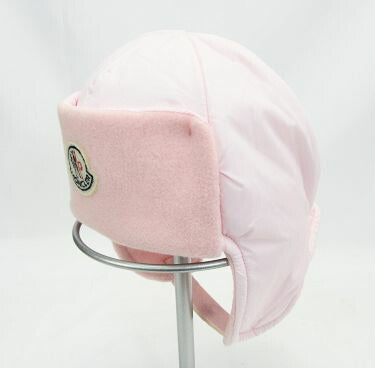 MONCLER/モンクレール パイロットキャップ【中古】 ダウン ピンク ガール 防寒 帽子