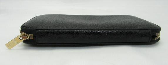 Valextra/ヴレクストラ レザー ラウンドファスナー長財布中古 イタリア 黒 ブラック アコーディオン