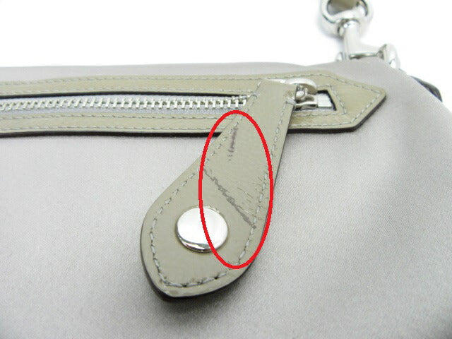 COACH/コーチ アマンダサテン フォルドオーバークラッチ【中古】 チェーン ハンドバッグ シルバー ブルー