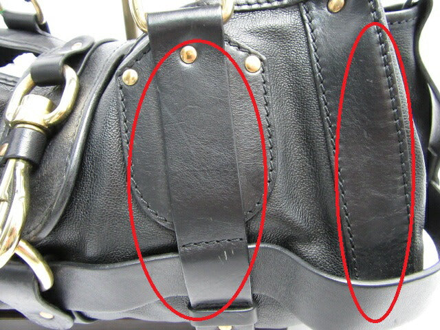 Chloe/クロエ レザーケララハンドバッグ 中古 黒 ブラック レディース 馬 ホース 馬蹄 ボストン