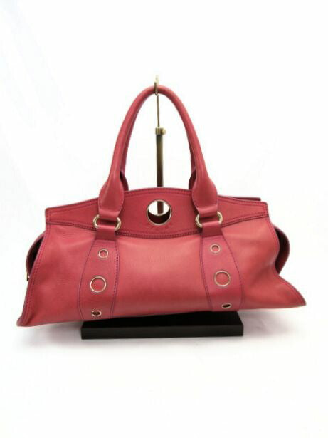 CELINE レザー リング ハンド バッグ 中古 セリーヌ レディース ピンク