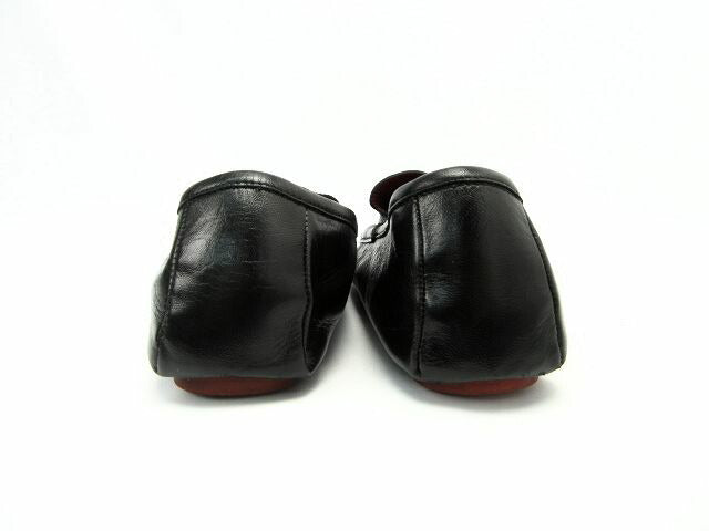 VALENTINO GARAVANI/バレンチノ ガラヴァーニ レザースリッポン 約26.5-27cm 中古 イタリア メンズ ブラック 上質