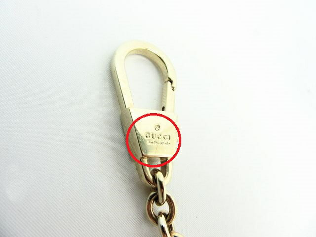 GUCCI/グッチ ダブルG ゴールドスタッズキーホルダー 中古 インターロッキング フック 美品 ロゴ