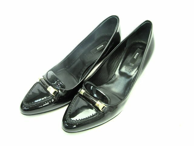 BALLY/バリー エナメルレザーパンプス 約22cm 中古 レディース ブラック 美品 おすすめ べっ甲
